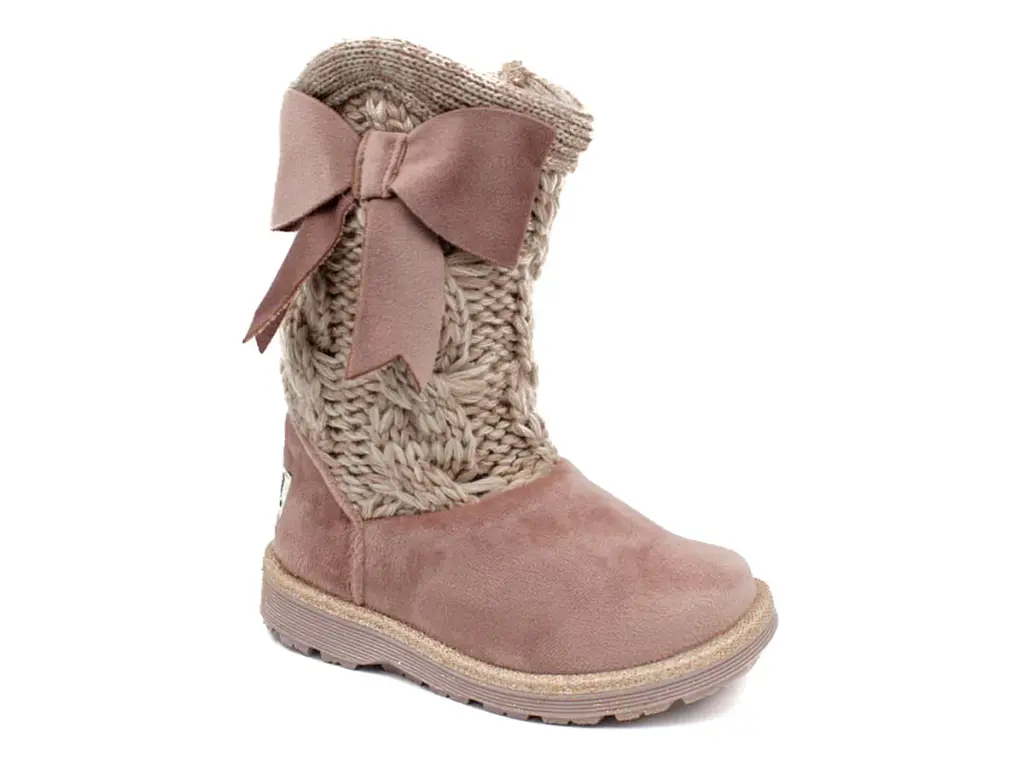 98084-I Bota Coqueta niña tejida moño terciopelo