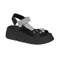5483.109 Sandália Flatform Feminina Moleca Brilhos Preta