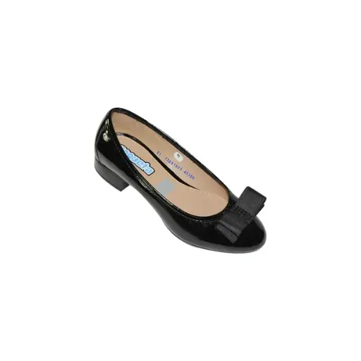 45300-C ZAPATILLA CASUAL COQUETA NIÑA NEGRO CHAROL