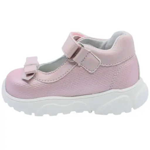 955600-I Zapato Coqueta Bebé con Velcro Rosa