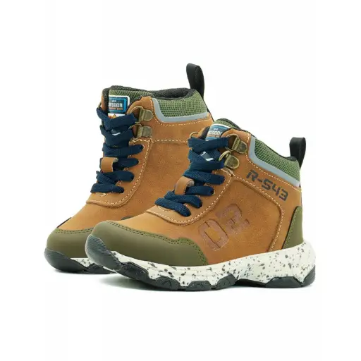 RD968501STBota Roddyck Niño Arenilla/Verde Casual Antiderrapante