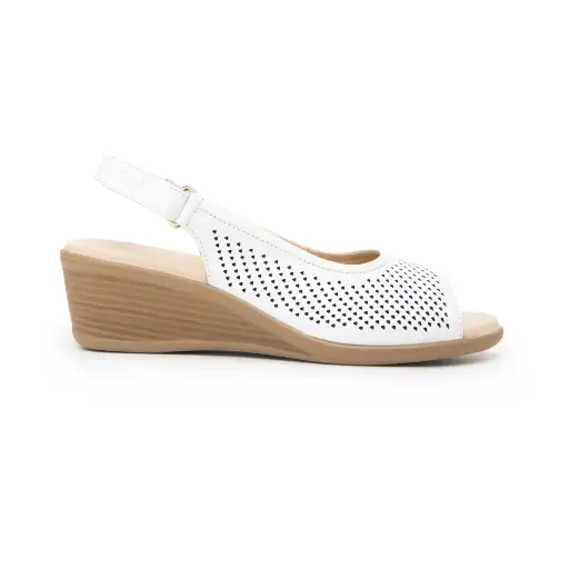 123704 Sandalia De Cuña Flexi para Mujer con Acabado Perforado